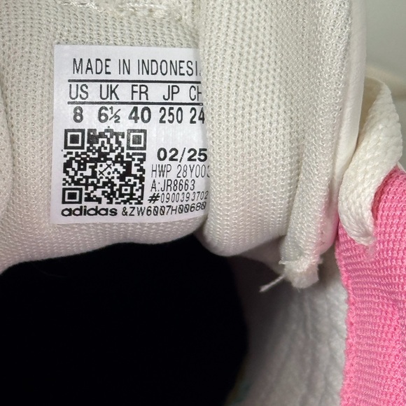 adidas VL Court 3.0 Sneaker White, Green, Pink - Women’s Size 8 EUC - Picture 9 of 9